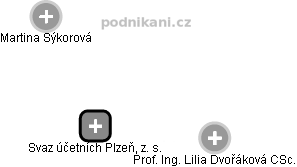 Svaz účetních Plzeň, z. s. - náhled vizuálního zobrazení vztahů obchodního rejstříku