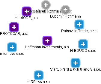 Hoffmann Investments, a.s. - náhled vizuálního zobrazení vztahů obchodního rejstříku