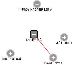 KAMBA, z.ú. - náhled vizuálního zobrazení vztahů obchodního rejstříku