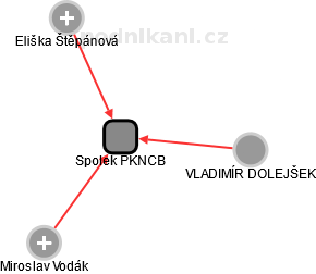 Spolek PKNCB - náhled vizuálního zobrazení vztahů obchodního rejstříku
