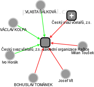 Český svaz včelařů, z.s., základní organizace Ražice - náhled vizuálního zobrazení vztahů obchodního rejstříku