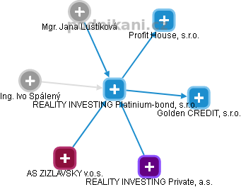 REALITY INVESTING Platinium-bond, s.r.o. - náhled vizuálního zobrazení vztahů obchodního rejstříku