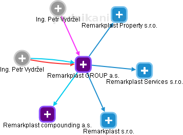 Remarkplast GROUP a.s. - náhled vizuálního zobrazení vztahů obchodního rejstříku