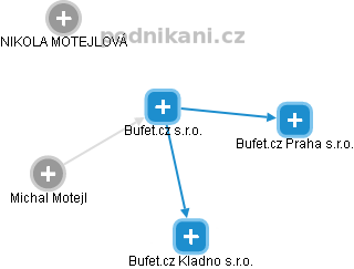 Bufet.cz s.r.o. - náhled vizuálního zobrazení vztahů obchodního rejstříku