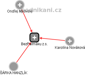 BezPalmáku z.s. - náhled vizuálního zobrazení vztahů obchodního rejstříku