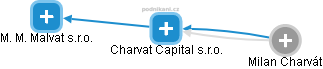 Charvat Capital s.r.o. - náhled vizuálního zobrazení vztahů obchodního rejstříku