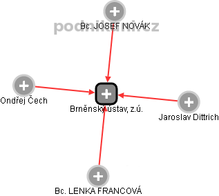 Brněnský ústav, z.ú. - náhled vizuálního zobrazení vztahů obchodního rejstříku