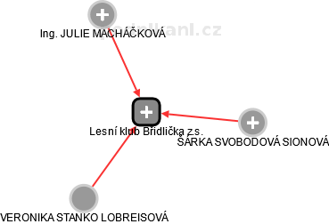 Lesní klub Břidlička z.s. - náhled vizuálního zobrazení vztahů obchodního rejstříku