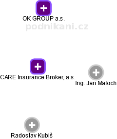 CARE Insurance Broker, a.s. - náhled vizuálního zobrazení vztahů obchodního rejstříku