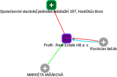 Profit - Real Estate HB a. s. - náhled vizuálního zobrazení vztahů obchodního rejstříku