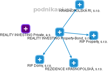 REALITY INVESTING Property-Bond, s.r.o. - náhled vizuálního zobrazení vztahů obchodního rejstříku