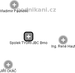 Spolek TYGŘI JBC Brno - náhled vizuálního zobrazení vztahů obchodního rejstříku