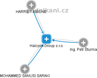 Halcyon Group s.r.o. - náhled vizuálního zobrazení vztahů obchodního rejstříku