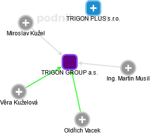 TRIGON GROUP a.s. - náhled vizuálního zobrazení vztahů obchodního rejstříku