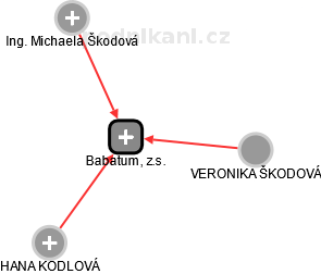 Babatum, z.s. - náhled vizuálního zobrazení vztahů obchodního rejstříku