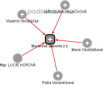Moravské Bokovky z.s. - náhled vizuálního zobrazení vztahů obchodního rejstříku