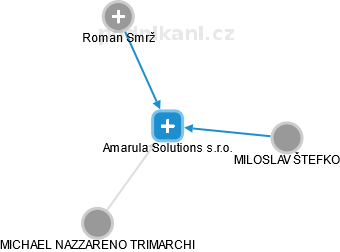 Amarula Solutions s.r.o. - náhled vizuálního zobrazení vztahů obchodního rejstříku
