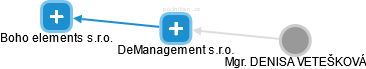 DeManagement s.r.o. - náhled vizuálního zobrazení vztahů obchodního rejstříku