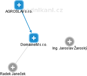 DomaineM s.r.o. - náhled vizuálního zobrazení vztahů obchodního rejstříku