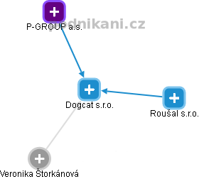 Dogcat s.r.o. - náhled vizuálního zobrazení vztahů obchodního rejstříku