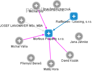 Morfeus Property, s.r.o. - náhled vizuálního zobrazení vztahů obchodního rejstříku