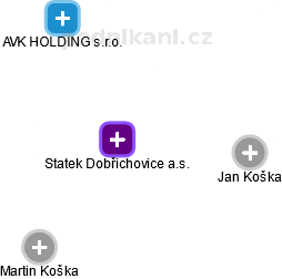 Statek Dobřichovice a.s. - náhled vizuálního zobrazení vztahů obchodního rejstříku