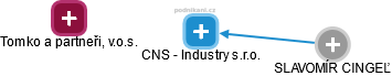 CNS - Industry s.r.o. - náhled vizuálního zobrazení vztahů obchodního rejstříku