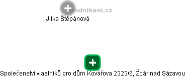 Společenství vlastníků pro dům Kovářova 2323/6, Žďár nad Sázavou - náhled vizuálního zobrazení vztahů obchodního rejstříku