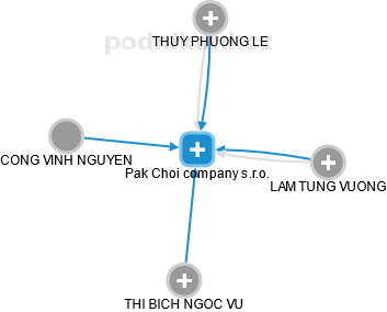 Pak Choi company s.r.o. - náhled vizuálního zobrazení vztahů obchodního rejstříku