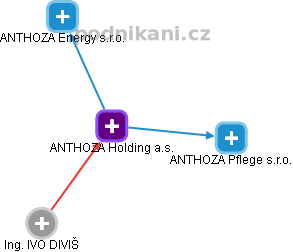 ANTHOZA Holding a.s. - náhled vizuálního zobrazení vztahů obchodního rejstříku