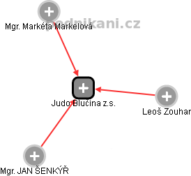 Judo Blučina z.s. - náhled vizuálního zobrazení vztahů obchodního rejstříku