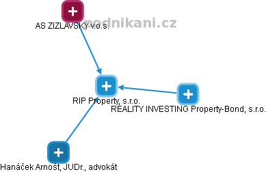RIP Property, s.r.o. - náhled vizuálního zobrazení vztahů obchodního rejstříku