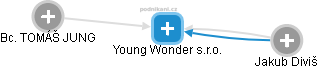 Young Wonder s.r.o. - náhled vizuálního zobrazení vztahů obchodního rejstříku