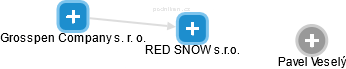 RED SNOW s.r.o. - náhled vizuálního zobrazení vztahů obchodního rejstříku