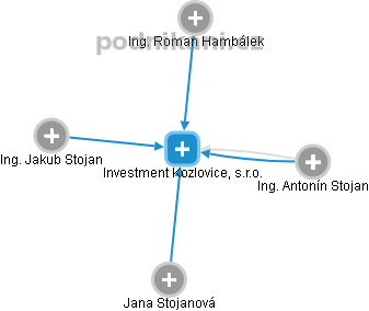 Investment Kozlovice, s.r.o. - náhled vizuálního zobrazení vztahů obchodního rejstříku