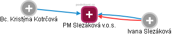 PM Slezáková v.o.s. - náhled vizuálního zobrazení vztahů obchodního rejstříku