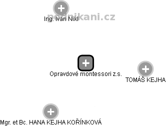 Opravdové montessori z.s. - náhled vizuálního zobrazení vztahů obchodního rejstříku
