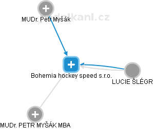 Bohemia hockey speed s.r.o. - náhled vizuálního zobrazení vztahů obchodního rejstříku