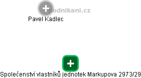 Společenství vlastníků jednotek Markupova 2973/29 - náhled vizuálního zobrazení vztahů obchodního rejstříku