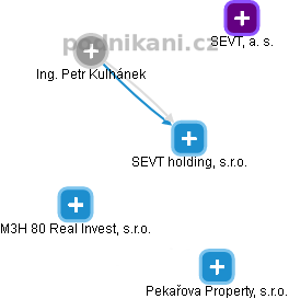 SEVT holding, s.r.o. - náhled vizuálního zobrazení vztahů obchodního rejstříku