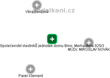 Společenství vlastníků jednotek domu Brno, Merhautova 925/3 - náhled vizuálního zobrazení vztahů obchodního rejstříku