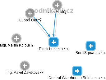 Black Lunch s.r.o. - náhled vizuálního zobrazení vztahů obchodního rejstříku