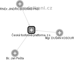 Česká fosforová platforma, z.s. - náhled vizuálního zobrazení vztahů obchodního rejstříku