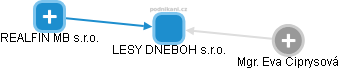 LESY DNEBOH s.r.o. - náhled vizuálního zobrazení vztahů obchodního rejstříku