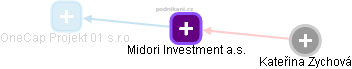 Midori Investment a.s. - náhled vizuálního zobrazení vztahů obchodního rejstříku
