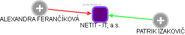 NETIT - IT, a.s. - náhled vizuálního zobrazení vztahů obchodního rejstříku