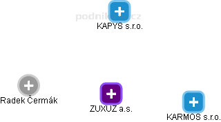 ZUXUZ a.s. - náhled vizuálního zobrazení vztahů obchodního rejstříku