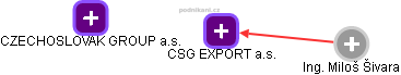 CSG EXPORT a.s. - náhled vizuálního zobrazení vztahů obchodního rejstříku
