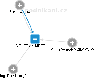 CENTRUM MEZD s.r.o. - náhled vizuálního zobrazení vztahů obchodního rejstříku