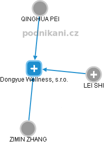 Dongyue Wellness, s.r.o. - náhled vizuálního zobrazení vztahů obchodního rejstříku